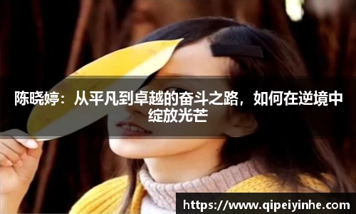 陈晓婷：从平凡到卓越的奋斗之路，如何在逆境中绽放光芒